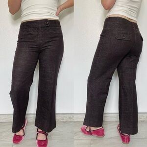 🦞3/$30🦞 I. N. Studio | Petite Y2k Dark Brown Straight-Leg Mid-Rise Dress Pants